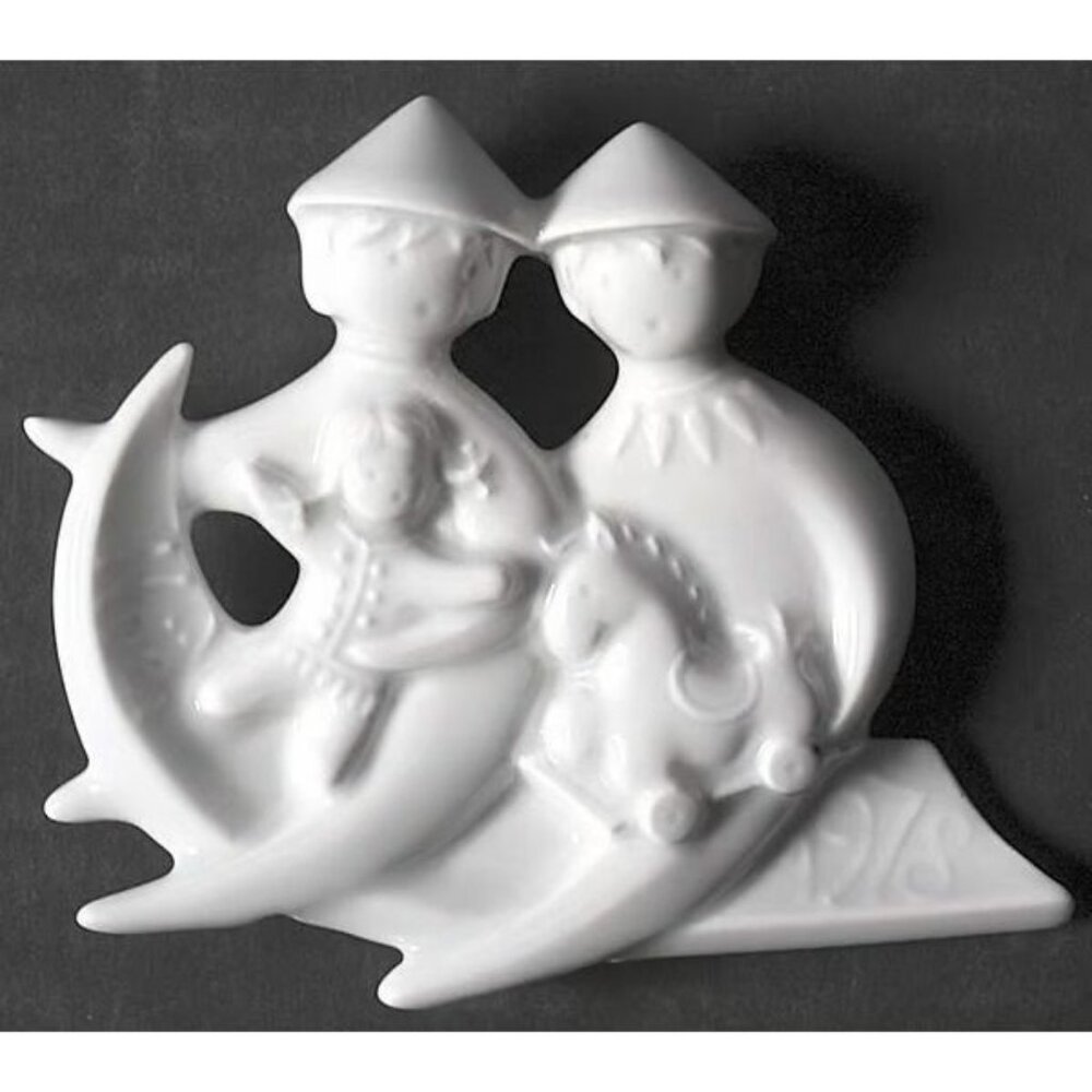 Haviland Limoges Sledding Angels 1978 Christmas Ornament Jean Jacques Prolongeau